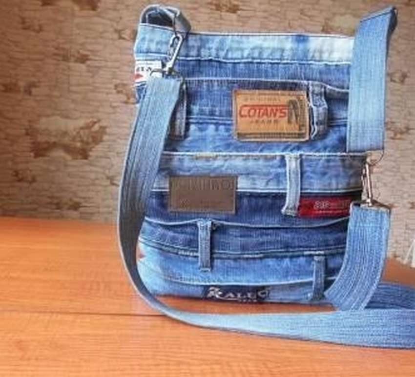 Мужская сумка из джинсов своими