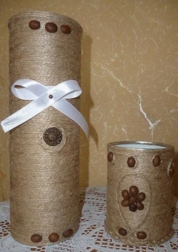 Простые поделки из джута и
