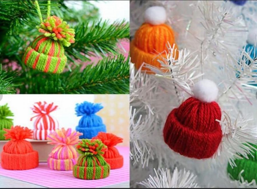 Новогодняя игрушка из ниток: 10