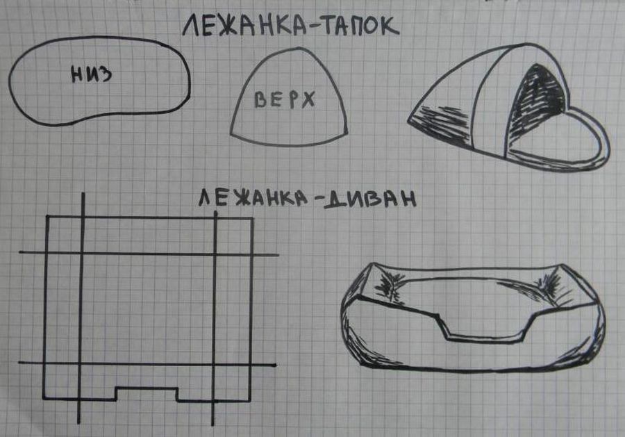 Выкройки и фото: лежанка для