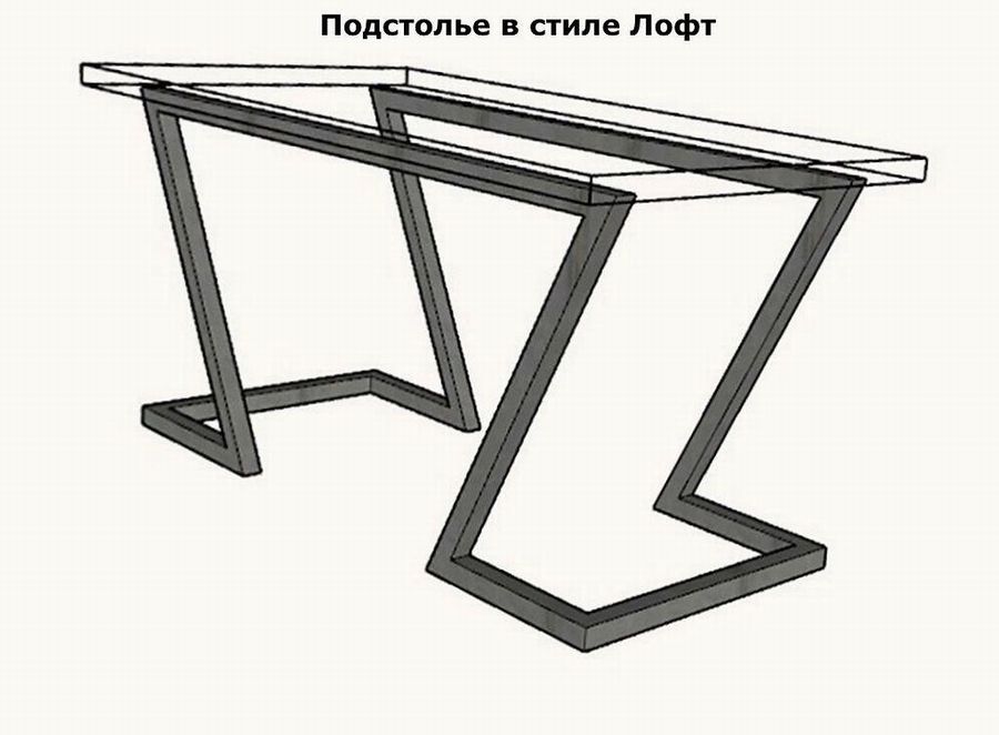 Металлический стол из профильной трубы