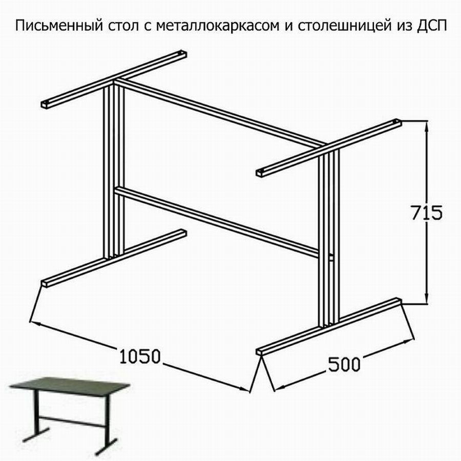 Металлический стол из профильной трубы