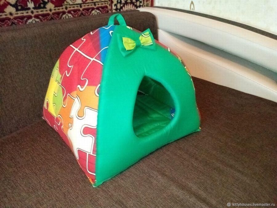 Кошачий домик из поролона своими