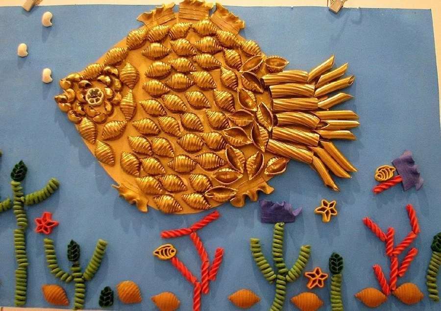 ВАУ! Аппликация из макарон своими