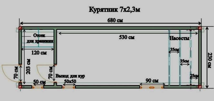 Большой курятник на 100 голов